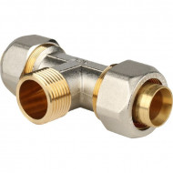 Тройник-переходник с наружной резьбой 26х3/4" для металлопластиковых труб, STOUT Тройник-переходник с наружной резьбой 26х3/4" для металлопластиковых труб, STOUT