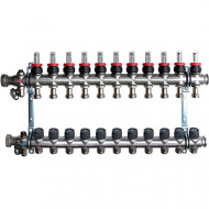 Группа коллекторная Multidis SF 1" на 11 контуров 3/4" ЕК со встроенными ротаметрами Oventrop
