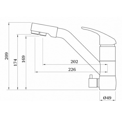 Смеситель для кухни однорычажный с фильтром GZ 16026A Ganzer
