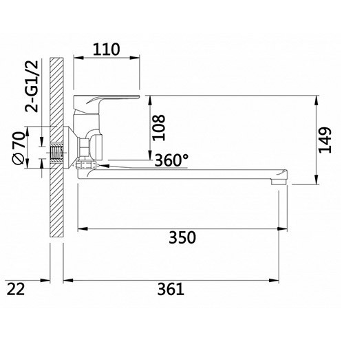 Смеситель для ванны HL22016-C Hansen Смеситель для ванны HL22016-C Hansen