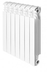 Радиатор алюминиевый секционный ISEO 350 7 секций, боковое подключение, белый Global Радиатор алюминиевый секционный ISEO 350 7 секций, боковое подключение, белый Global