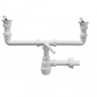 Сифон бутылочный для 2-х раковин 1 1/2"х40 с выпусками McAlpine MRSK5