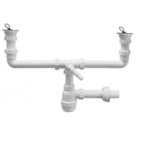 Сифон бутылочный для 2-х раковин 1 1/2"х40 с выпусками McAlpine MRSK5