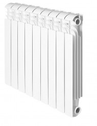 Радиатор алюминиевый секционный ISEO 350 9 секций, боковое подключение, белый Global Радиатор алюминиевый секционный ISEO 350 9 секций, боковое подключение, белый Global