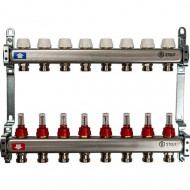 Коллектор из нержавеющей стали с расходомерами 8 вых. STOUT Коллектор из нержавеющей стали с расходомерами 8 вых. STOUT