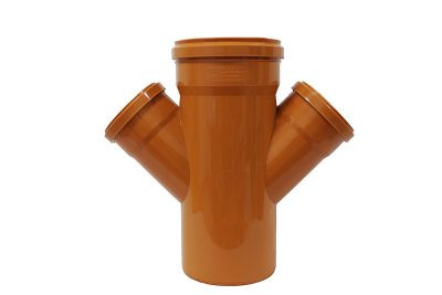 Крестовина Ø160×110×110×45° рыжая Пластфитинг 
