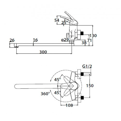 Смеситель для ванны County 55255 Kaiser Chrome Смеситель для ванны County 55255 Kaiser Chrome