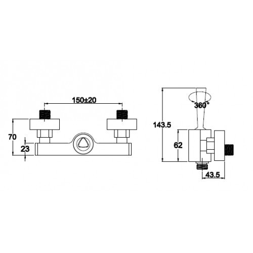 Смеситель для душевой кабины Vista 65077 Kaiser Chrome