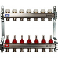 Коллектор из нержавеющей стали с расходомерами 7 вых. STOUT Коллектор из нержавеющей стали с расходомерами 7 вых. STOUT