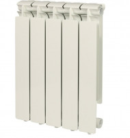 Радиатор алюминиевый секционный BRAVO 500 5 секций, боковое подключение, белый STOUT Радиатор алюминиевый секционный BRAVO 500 5 секций, боковое подключение, белый STOUT