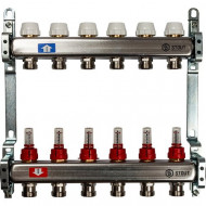Коллектор из нержавеющей стали с расходомерами 6 вых. STOUT Коллектор из нержавеющей стали с расходомерами 6 вых. STOUT