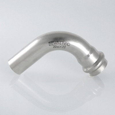 Угольник Valtec Inox 90° из нержавеющей стали однораструбный 42 мм в/н