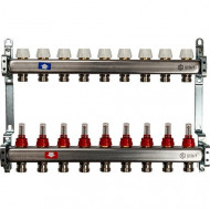 Коллектор из нержавеющей стали с расходомерами 9 вых. STOUT Коллектор из нержавеющей стали с расходомерами 9 вых. STOUT
