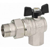 Кран шаровой с разъемным соединением угловой Bugatti 3/4"