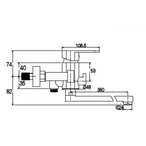 Смеситель для ванны Sonat 34155 Kaiser Chrome
