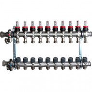 Группа коллекторная Multidis SF 1" на 10 контуров 3/4" ЕК со встроенными ротаметрами Oventrop