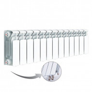 Радиатор биметаллический секционный Rifar Base Ventil 200 13 секций, нижнее левое подключение Радиатор биметаллический секционный Rifar Base Ventil 200 13 секций, нижнее левое подключение