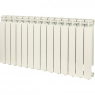 Радиатор алюминиевый секционный BRAVO 500 14 секции, нижнее правое подключение, белый STOUT