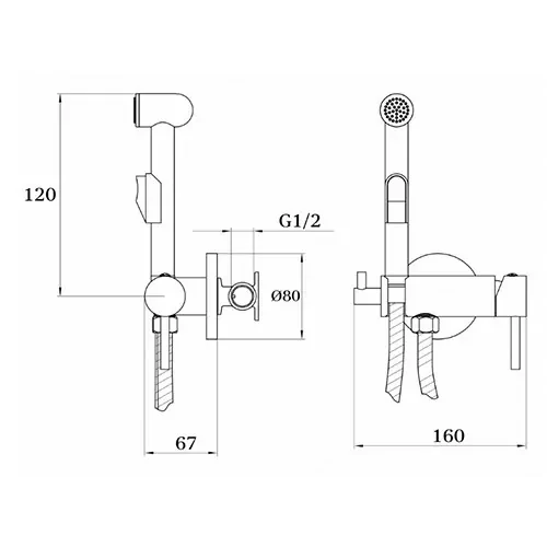 Комплект для биде GZ 12402 Ganzer Комплект для биде GZ 12402 Ganzer