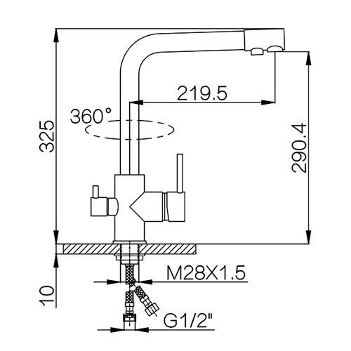 Смеситель для кухни под фильтр HL15081-M Hansen