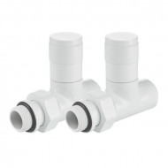 Набор дизайн-вентилей Royal Thermo PIANO, прямой (белый) 1/2"