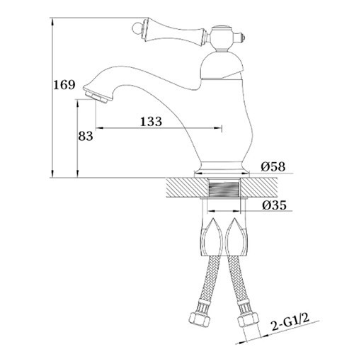 Смеситель на раковину GZ 77011 Ganzer Смеситель на раковину GZ 77011 Ganzer