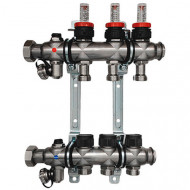 Группа коллекторная Multidis SF 1" на 3 контуров 3/4" ЕК со встроенными ротаметрами Oventrop