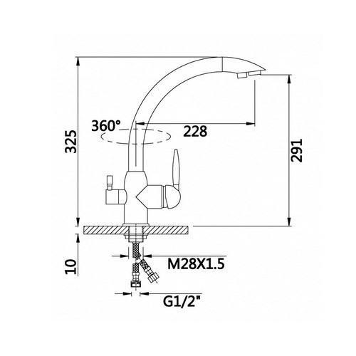 Смеситель для кухни под фильтр HL15083-B Hansen