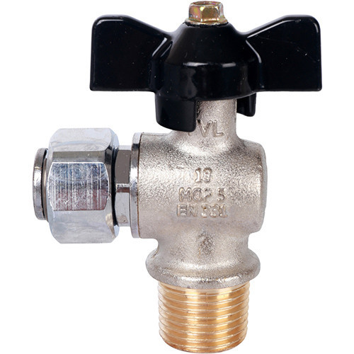 Шаровой кран с накидной гайкой угловой G1/2"хG1/2" Stout