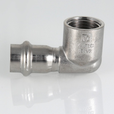 Угольник Valtec Inox с внутренней резьбой из нержавеющей стали 90° 18 мм х 1/2" Угольник Valtec Inox с внутренней резьбой из нержавеющей стали 90° 18 мм х 1/2"