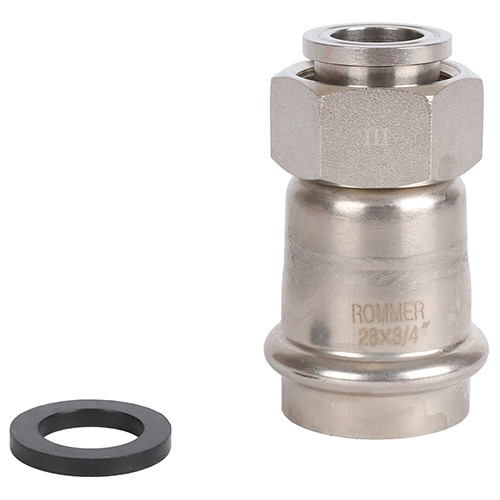 Пресс-соединитель НГ Rommer ф28х3/4" ВПр-ВР нержавеющая сталь Пресс-соединитель НГ Rommer ф28х3/4" ВПр-ВР нержавеющая сталь