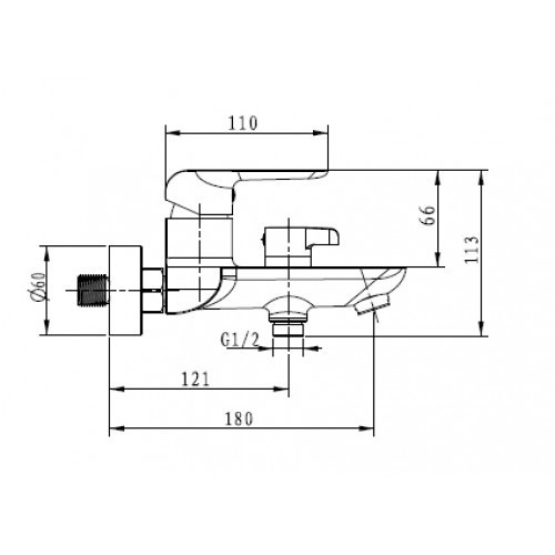 Смеситель для ванны Glory 69122 Kaiser Chrome /White Смеситель для ванны Glory 69122 Kaiser Chrome /White