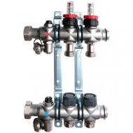 Группа коллекторная Multidis SF 1" на 2 контуров 3/4" ЕК со встроенными ротаметрами Oventrop