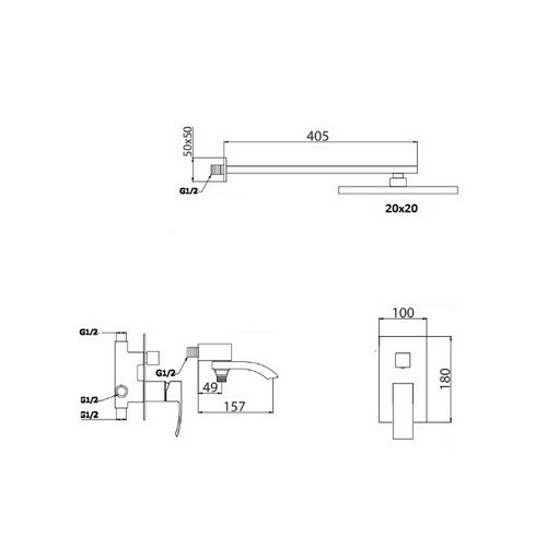 Встроенный смеситель для душа GZ 44065 Ganzer