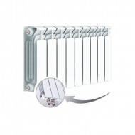 Радиатор биметаллический секционный Rifar Base Ventil 350 9 секций, нижнее правое подключение Радиатор биметаллический секционный Rifar Base Ventil 350 9 секций, нижнее правое подключение