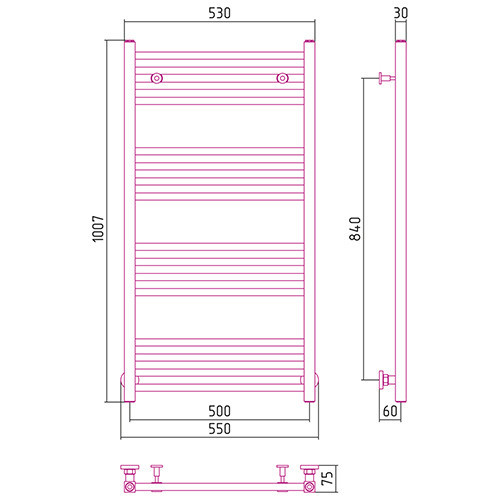 Полотенцесушитель Модус 1000х500 Полотенцесушитель Модус 1000х500