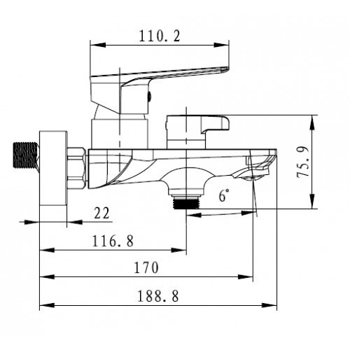 Смеситель для ванны Atrio 60022 Kaiser Chrome/White Смеситель для ванны Atrio 60022 Kaiser Chrome/White