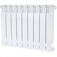 Радиатор биметаллический секционный Space Ventil 500 9 секций, нижнее правое подключение Ral 9016 STOUT