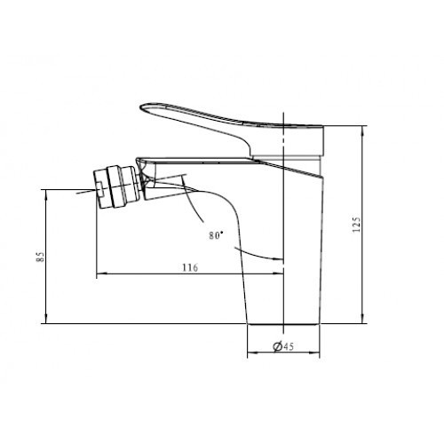 Смеситель для биде Sena 74088 Kaiser Сhrome