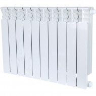 Радиатор биметаллический секционный Space Ventil 500 10 секций, нижнее правое подключение Ral 9016 STOUT