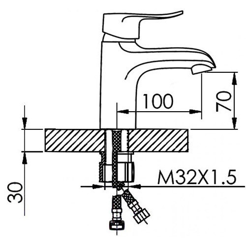 Смеситель для умывальника H10003F Hansen