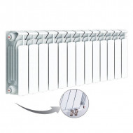 Радиатор биметаллический секционный Rifar Base Ventil 350 13 секций, нижнее левое подключение Радиатор биметаллический секционный Rifar Base Ventil 350 13 секций, нижнее левое подключение