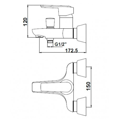 Смеситель для ванны Orbit 20022 Kaiser Chrome