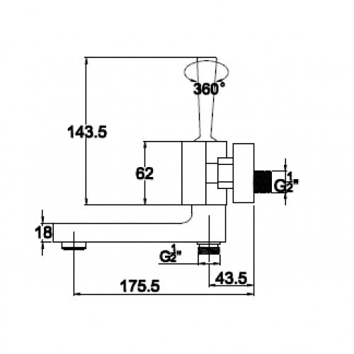 Смеситель для ванны Vista 65022 Kaiser Chrome Смеситель для ванны Vista 65022 Kaiser Chrome