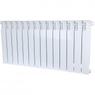 Радиатор биметаллический секционный Space Ventil 500 14 секций, нижнее правое подключение Ral 9016 STOUT