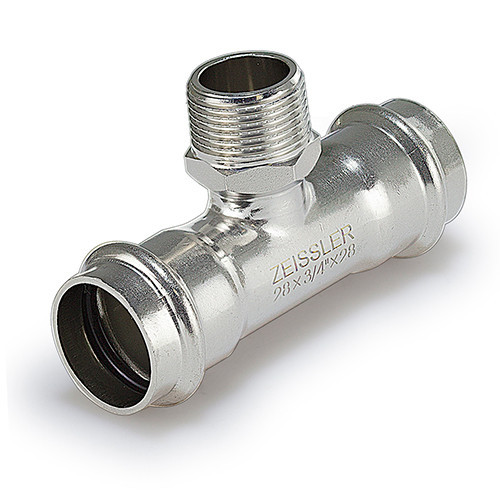 Пресс-тройник Zeissler ф35х1 1/4" ВПр-НР из нержавеющей стали