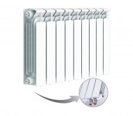 Радиатор биметаллический секционный Rifar Base Ventil 500 9 секций, нижнее левое подключение Радиатор биметаллический секционный Rifar Base Ventil 500 9 секций, нижнее левое подключение