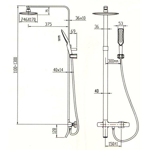 Душевая система Zinger 35282 Kaiser Chrome
