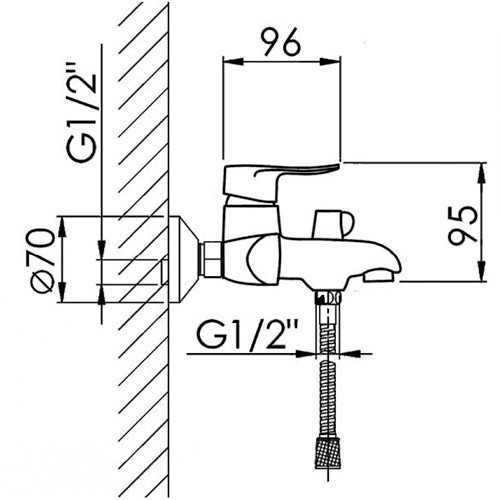 Смеситель для ванны H30003-F Hansen Смеситель для ванны H30003-F Hansen