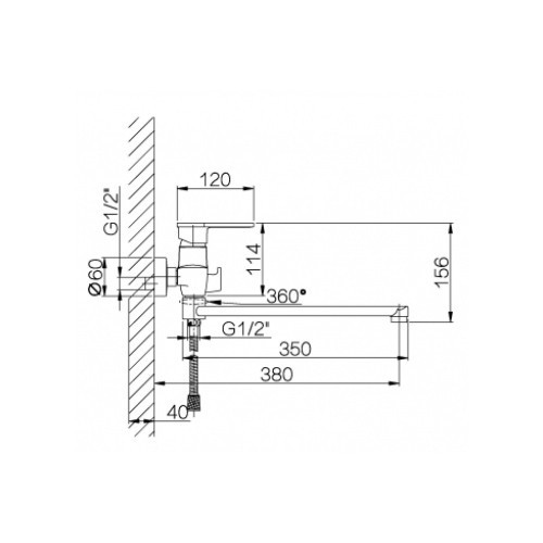 Смеситель для ванны однорычажный GZ 04041 Ganzer
